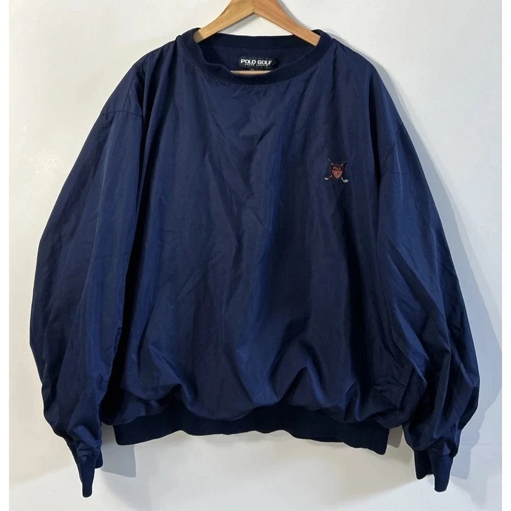 Mens Polo Golf Ralph Lauren Mesh Lined Pullover Windbreaker Shield Logo XXL